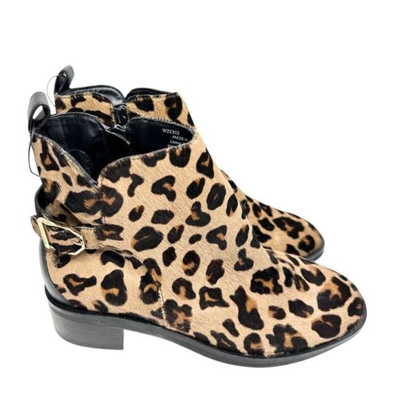 Cole‎ Haan Ankle Boots Size 6.5B Kimberly Waterproof Leopard Calf Skin Booties - Picture 1 of 11